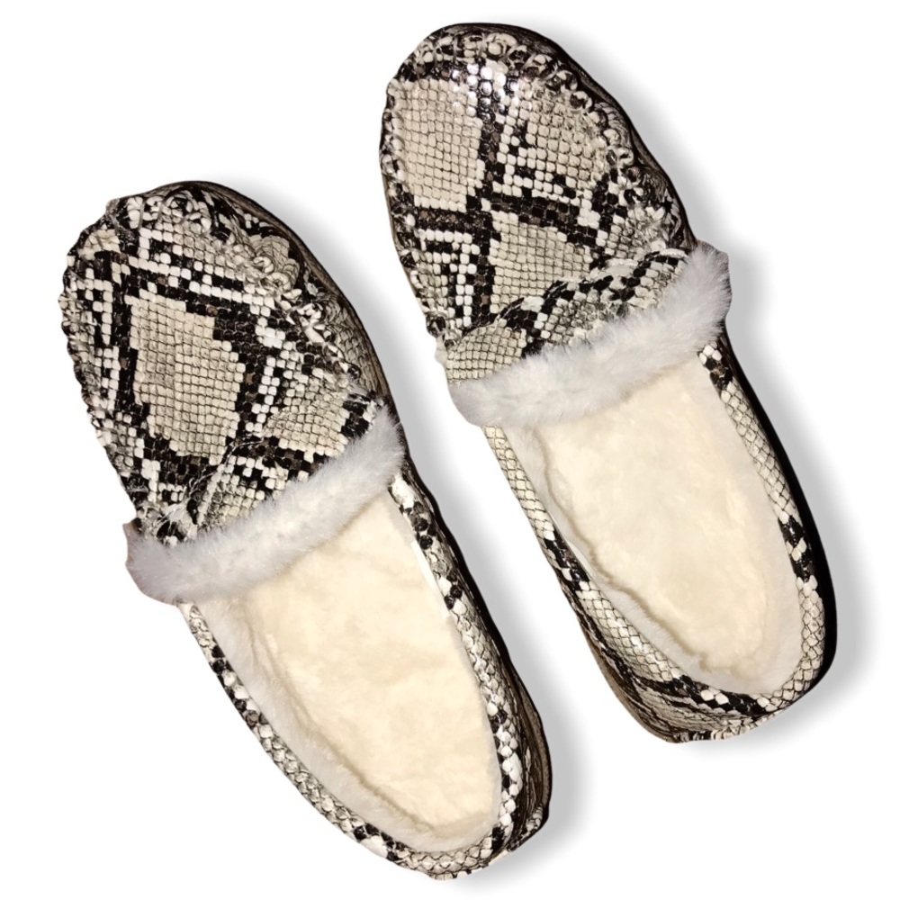 Sonoma | snakeskin slipper shoes faux fur lined